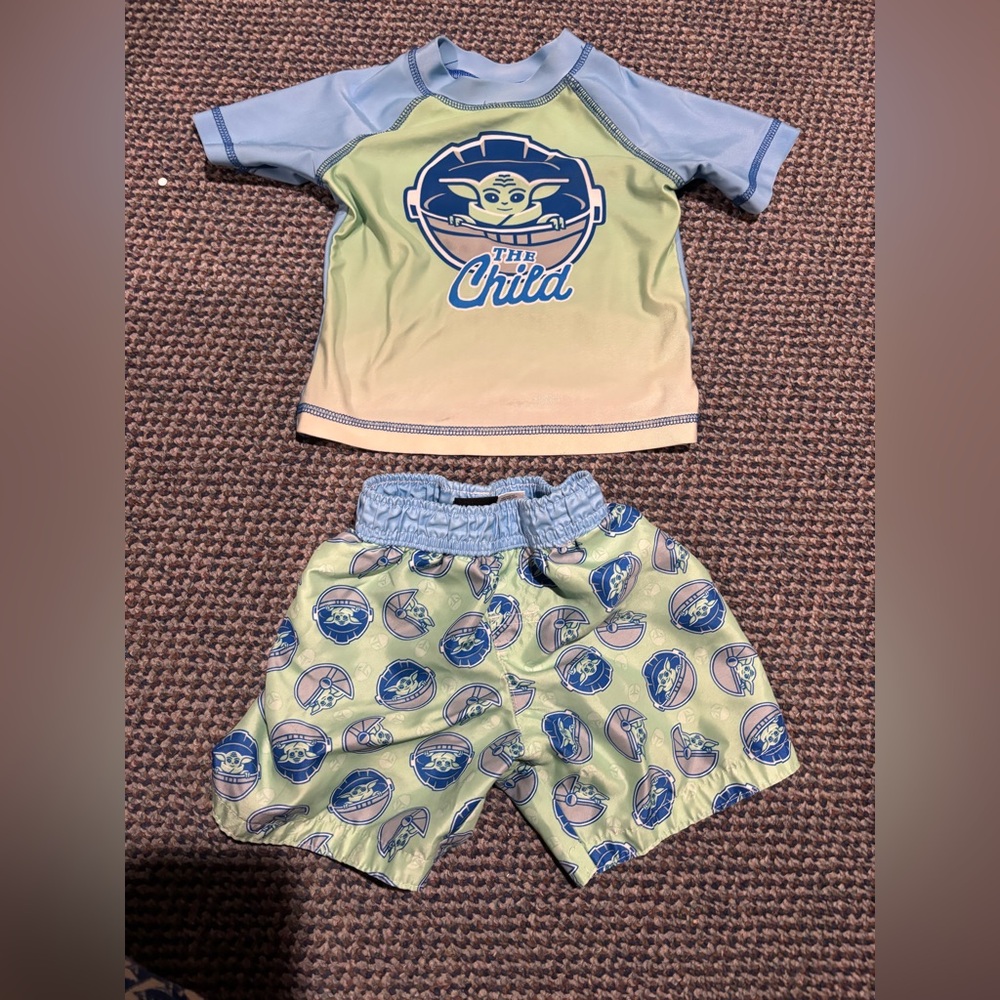 Star Wars baby swimming suit two pieces. Size 18 months. Wicked fast shipping.